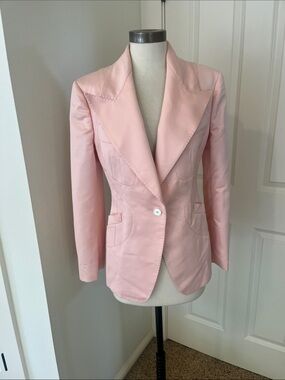 Michael Kors Light Pink Satin Tailored Blazer new. Rare